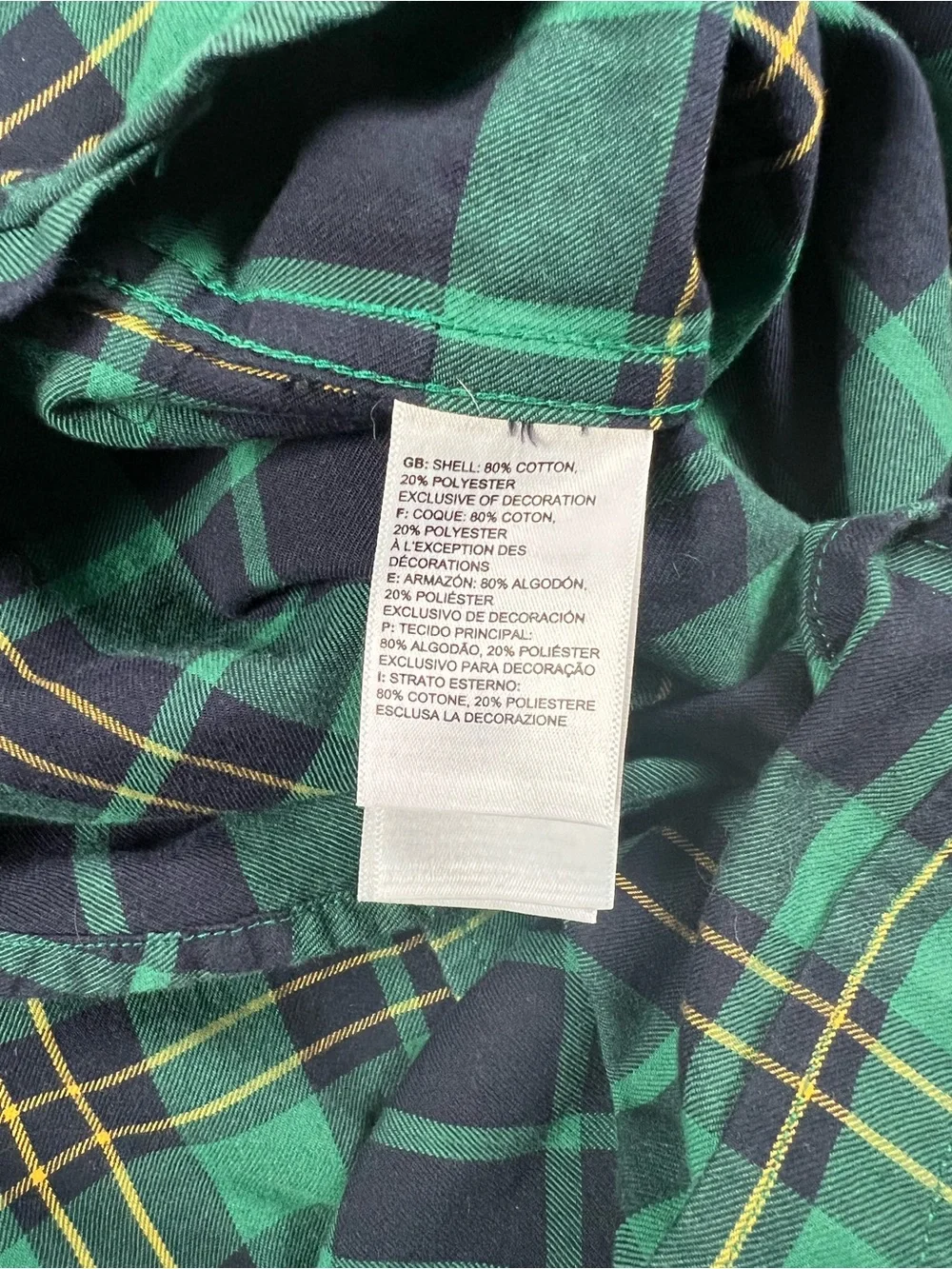 The North Face Mens Green Navy Plaid Button Down Shirt Outdoor Gorpcore Casual